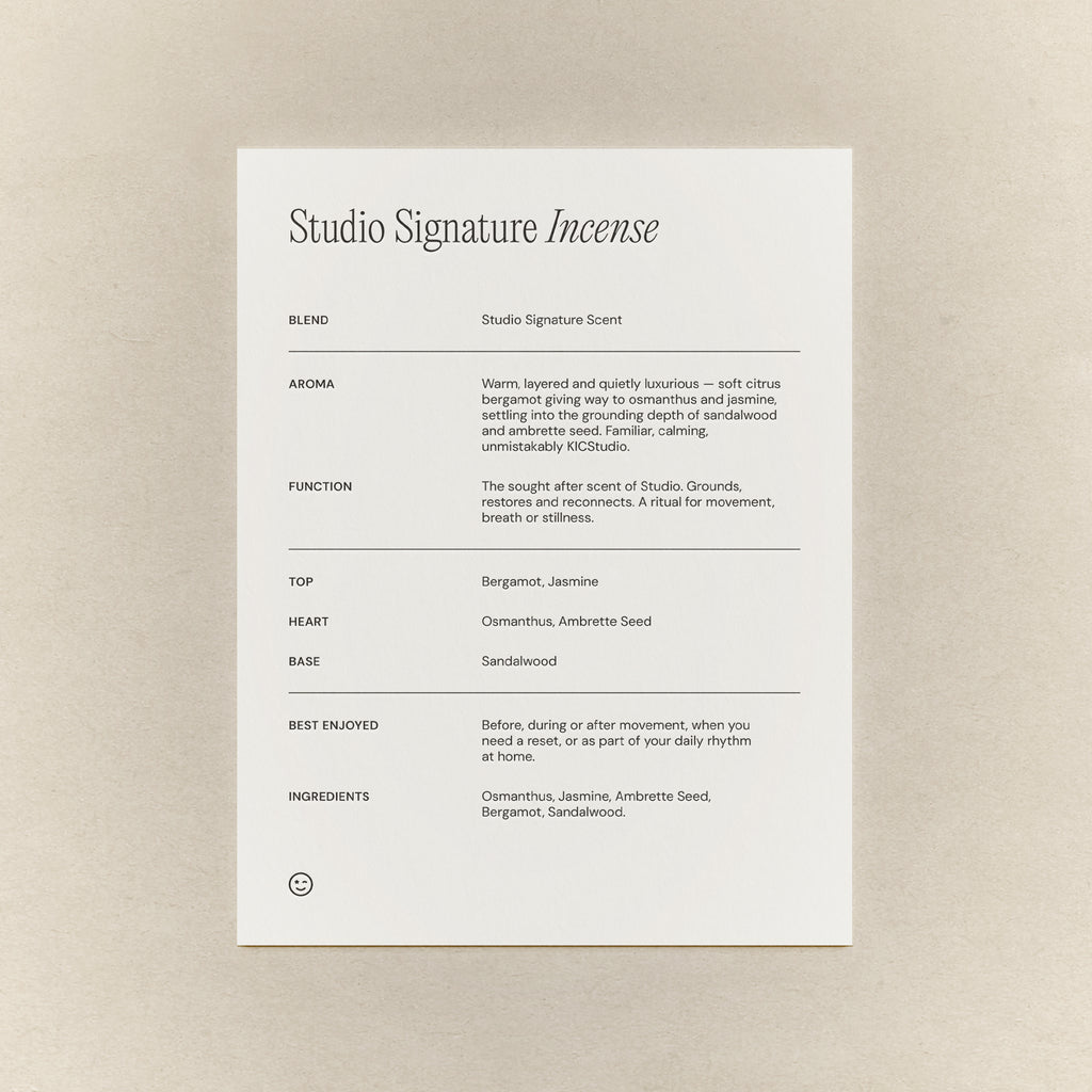 KICSudio Incense Scent card. 